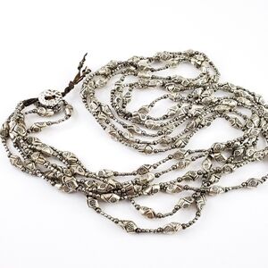 Nakamol necklace multi strand antique silver tone